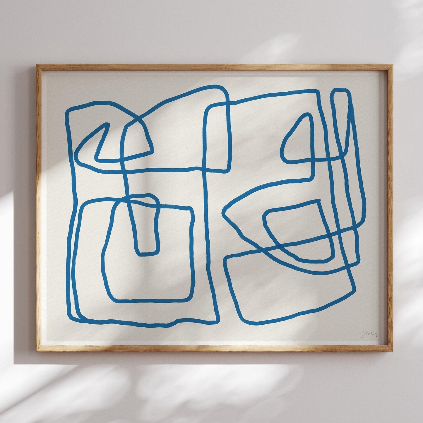 Abstract with Blue Lines Art Print - Unframed or Framed - 181002
