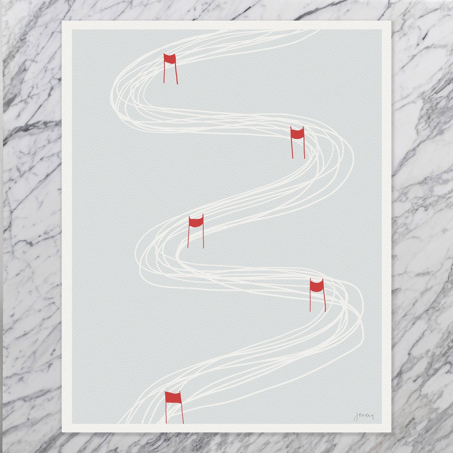 Slalom Ski Race Track Art Print - Unframed or Framed - 140217