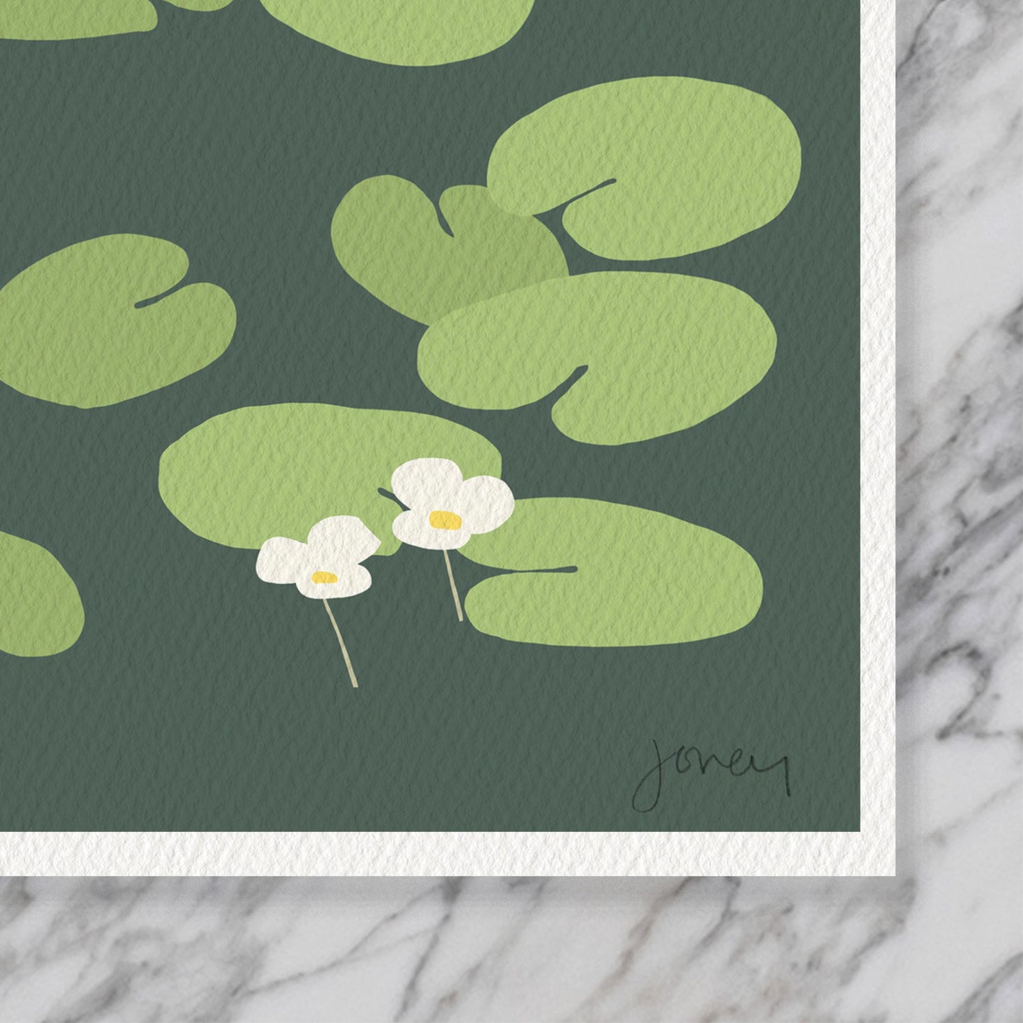 Heron in Lily Pads Art Print - Unframed or Framed - 250413